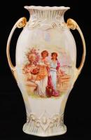 Hölgyeket ábrázoló porcelán váza, matricás, m: 26 cm