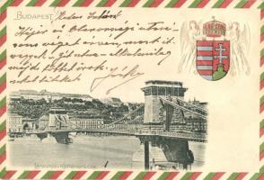 Budapest, Lánchíd, magyar címer (EK)