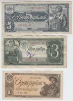 Szovjetunió 1938. 1R + 3R + 5R T:III, 5R restaurált Soviet Union 1938. 1 Ruble + 3 Rubles + 5 Rubles C:F, 5 Rubles restored