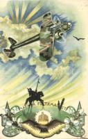 'Magyar feltámadást' Hungarian irredenta, military plane s: Bozó