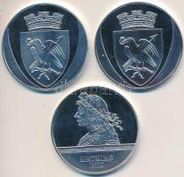 DN "Mátyás szett - Mátyás király + Beatrix + Budai vár" 3db ezüstözött CuNi emlékérem ered...