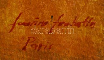 Olvashatatlan jelzéssel: Sétapálcás úr. Olaj, karton, sérült, 47×34 cm