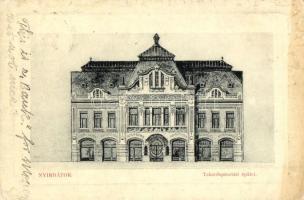 Nyírbátor, Takarékpénztári épület, kiadja Keszler Izidór (EK)