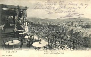 Budapest I. Gellérthegyi Kioszk, kilátás a várra; kiadja Auer J.