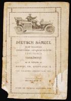Deutsch Sámuel első budapesti józsefvárosi automobilvezetői szakiskola tankönyve. Szerk.: Deutsch Sámuel. Bp., é. n., Kápolnai Nyomda. Viseltes, utólag ragasztott papírkötésben, több lap szakadozott.