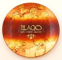 Tilago Art I Design I Quality feliratú üveg tányér, d: 24 cm