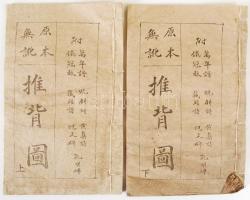 XIX. sz: Kínai masszázzsal foglalkozó könyv. Képekkel illusztrált. Rizspapíron / Chinese book on rice-paper regarding massage