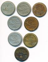 DN "Magyar Posta / Telefon Érme" (8x) fém telefonérmék. Szign.: Boldogfai Farkas Sándor T:vegyes