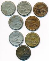 DN "Magyar Posta / Telefon Érme" (8x) fém telefonérmék. Szign.: Boldogfai Farkas Sándor T:...