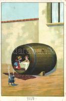Children in a barrel (EK)
