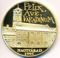 Lebó Ferenc (1960-) 1995. "Nagyvárad - Szent László halálának 900. évfordulója" aranyozott emlékérem (42,5mm) T:PP