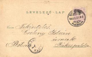 1898 Nagyszombat, floral litho, kiadja Sztraka Eleonora