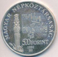 1981. 500Ft Ag "Bartók Béla" tokban T:2 (PP)