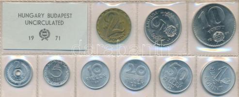 1971. 2f-10Ft 9db klf érmés forgalmi sor fóliatokban T:1