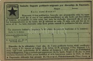 Senhalte fluganta postkarto-migranto por disvastigo de Esperanto (fa)