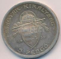 1938. 5P Ag "Szent István" T:2 Adamo P8.1