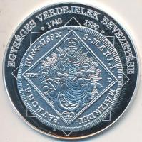 DN "A magyar nemzet pénzérméi - Egységes verdejelek bevezetése 1740-1780." Ag emlékérem tanúsítvánnyal (10,37g/0.999/35mm) T:PP