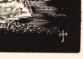 Menyhárt József (1901-1976): Irredenta ex libris, fa metszet, jelzés a dúcon, 23×15 cm