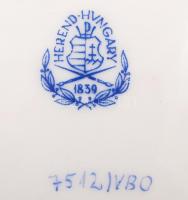 Herendi Viktória mintás kagylós kínáló, kézzel festett, jelzett, hibátlan, 33×33 cm, m:12 cm