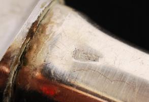 6 db ezüst (Ag.) nagy kés "K. L." monogrammal, jelzett, br. 528 gr