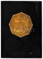 1959. "Magyar Lovas Szövetség Lovas Bemutató - Mezőgazdasági Kiállítás" fém plakett fa talpon T:2-