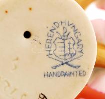 Herendi pinty az ágon, kézzel festett, jelzett, apró lepattanásokkal, m:11 cm