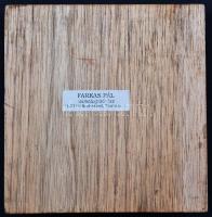 Farkas Pál (1947-) 2002. "20 éves az 1. blokk" plakett fa talpon T:2