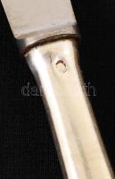 6 db ezüst (Ag.) süteményes kés "K. L." monogrammal, 1 db hibás, jelzett, br. 329 gr