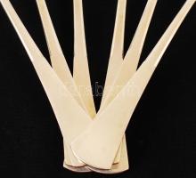 6 db ezüst (Ag.) villa "K. L." monogrammal, jelzett, nettó 442 gr