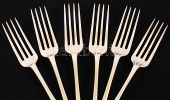 6 db ezüst (Ag.) villa "K. L." monogrammal, jelzett, nettó 442 gr