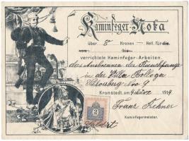 1914 Brassó kéményseprő számla / Brasov chimneysweep invoice