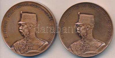 2db MÉE emlékérem: Fűz Veronika (1951-) 1991. "Bajai Éremgyűjtők - I. Ferenc József Magyarország királya 1867-1916 - Bajai látogatásának emlékére" Br emlékérem és piefort emlékérem (42,5mm) T:1,1-