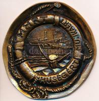 ~1960. Magyar Hajózási Részvénytársaság "MHRT Hűségért - Munkáért" Br plakett (95mm) T:2