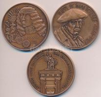 3db klf MÉE emlékérem: Tóth Sándor (1933-) / Szabó Géza (1939-) 1984. "MÉE XXIII. Vándorgyűlése Kaposvár / Rippl-Rónai József" Br emlékérem (42,5mm) + Lebó Ferenc (1960-) / Szabó Géza (1939-) 1994. "MÉE XXIV. Vándorgyűlése Budapest / Kossuth Lajos halálának 100.évfordulója" Br emlékérem (42,5mm) + Fritz Mihály (1947-) / Szabó Géza (1939-) 1994. "MÉE Székesfehérvár - I. Ulászló és V. László" Br emlékérem (42,5mm) T:1,1-