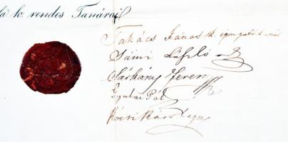 1859 Kolozsvár, A református főiskola által kiállított bizonyítvány Gyulai Pál(1826-1909) irodalomtörténész, költő,író aláírásával