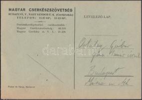 1940 Magyar Cserkészszövetség táborozási utasítás levelezőlapon
