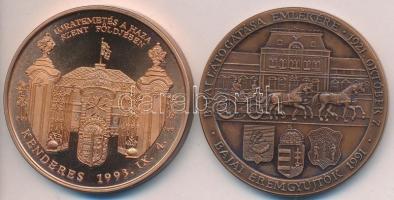 2db klf emlékérem: Fűz Veronika (1951-) 1991. "Bajai Éremgyűjtők - Horthy Miklós Bajai Látogatá...