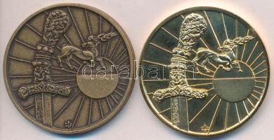2db emlékérem: 1993. "Magyarok népvándorlása és honfoglalása - Attila" Br és aranyozott Br...