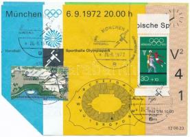 1972 Belépő a Müncheni olimpiára. Alkalmi bélyegzésekkel / Ticket for the München Olympic Games