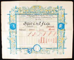 1942 Bp., Az Alföldi Szarvasmarhatenyésztő Egyesületek Szövetsége által kiállított nagyméretű díszes származási lap