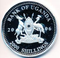 Uganda 2006. 2000Sh Ag "A labdarúgás halhatatlanjainak csarnoka - Anglia 1960-as évek/Jackie Ch...