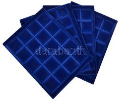 Összesen 4db éremtartó tálca, 1x24db és 3x20db érem tárolására