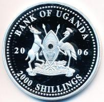 Uganda 2006. 2000Sh Ag "A labdarúgás halhatatlanjainak csarnoka - Hollandia 1990-es évek/Ruud Gullit" (25,22g) T:PP  Uganda 2006. 2000 Shillings Ag "Hall of Fame of football - Netherlands 1990s/Ruud Gullit" (25,22g) C:PP