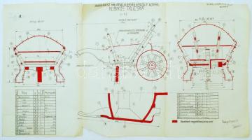1927 Normál kubikos talicska tervrajza, 63x34 cm