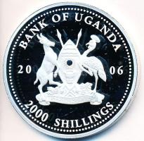Uganda 2006. 2000Sh Ag "A labdarúgás halhatatlanjainak csarnoka - Anglia 1960-as évek/Bobby Moore" (29,20g) T:PP Uganda 2006. 2000 Shillings Ag "Hall of Fame of football - England 1960s/Bobby Moore" (29,20g) C:PP