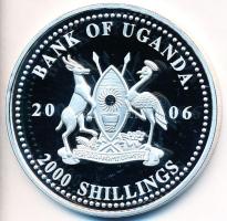 Uganda 2006. 2000Sh Ag "A labdarúgás halhatatlanjainak csarnoka - Olaszország 1960-as évek/Giacinto Facchetti" (24,86g) T:PP Uganda 2006. 2000 Shillings Ag "Hall of Fame of football - Italy 1960s/Giacinto Facchetti" (24,86g) C:PP