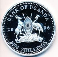 Uganda 2006. 2000Sh Ag "A labdarúgás halhatatlanjainak csarnoka - Libéria 1990-es évek/George Weah" (25,57g) T:PP Uganda 2006. 2000 Shillings Ag "Hall of Fame of football - Republic of Liberia 1990s/George Weah" (25,57g) C:PP