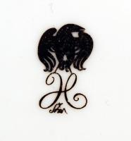 Hollóházi Szász Endre porcelán falitányér, szita, jelzett, apró kopásnyomokkal, d: 15 cm + Hollóházi...