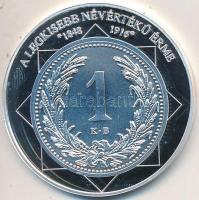 DN "A magyar nemzet pénzérméi - A legkisebb névértékű érme 1848-1916" Ag emlékérem tanúsítvánnyal (10,37g/0,999/35mm) T:PP