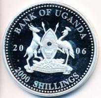 Uganda 2006. 2000Sh Ag "A labdarúgás halhatatlanjainak csarnoka - Mexikó 1980-as évek/Hugo Sánchez" (26,32g) T:PP Uganda 2006. 2000 Shillings Ag "Hall of Fame of football - Mexico 1980s/Hugo Sánchez" (26,32g) C:PP